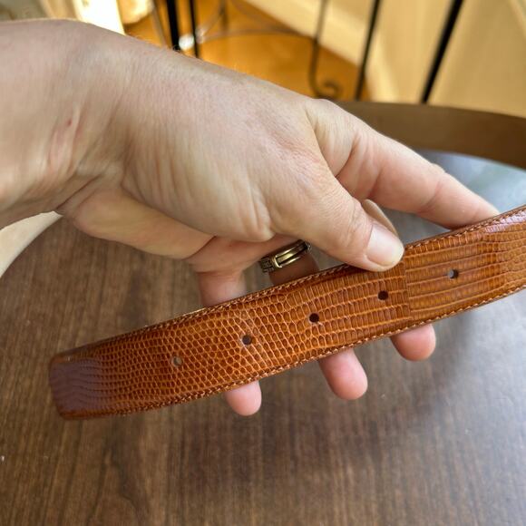 NWOT l.magnin vintage genuine lizard brown women’s size small belt - Picture 10 of 12